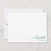 Carte De Correspondance Monogramme bleu sarcelle simple (Devant)