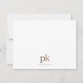 Carte De Correspondance Monogramme Brown moderne kaki clair (Devant)