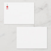 Carte De Correspondance Monogramme cerise (Devant / Derrière)