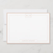Carte De Correspondance Monogramme classique Boho Beige Bordure papeterie (Devant)