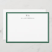 Carte De Correspondance Monogramme classique British Racing Green papeteri (Devant / Derrière)