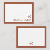 Carte De Correspondance Monogramme classique en terre cuite (Devant / Derrière)