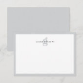 Carte De Correspondance Monogramme classique moderne typographique gris do (Devant / Derrière)