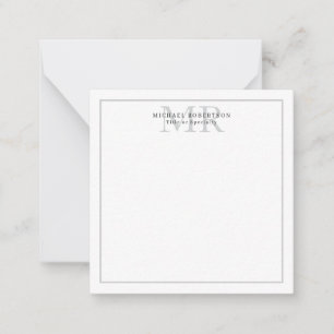 Carte De Correspondance Monogramme Classique Professionnel Minimaliste Sim