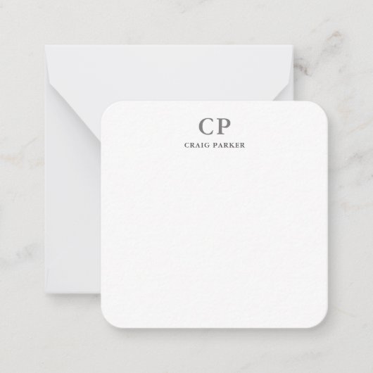 Carte De Correspondance Monogramme classique professionnel simple (Devant)