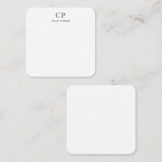 Carte De Correspondance Monogramme classique professionnel simple (Devant / Derrière)