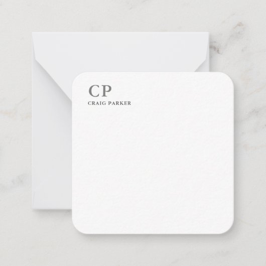 Carte De Correspondance Monogramme classique professionnel simple (Devant)