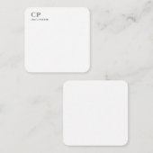 Carte De Correspondance Monogramme classique professionnel simple (Devant / Derrière)