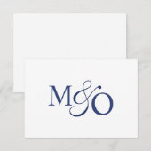 Carte De Correspondance Monogramme d'amphithéâtre bleu de la marine (Devant / Derrière)