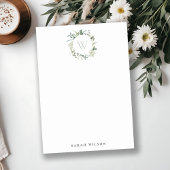 Carte De Correspondance Monogramme d'aquarelle de la couronne d'Eucalyptus