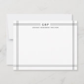 Carte De Correspondance Monogramme de bordure double ligne classique (Devant)