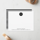 Carte De Correspondance Monogramme de cercle classique professionnel - Ban (Devant/Arrière en situation)
