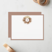 Carte De Correspondance Monogramme de couleurs neutres rustiques chaudes (Devant/Arrière en situation)