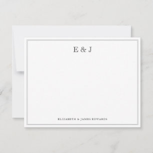 Carte De Correspondance Monogramme de couple élégant vintage bordure class