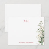Carte De Correspondance Monogramme de couple personnalisé pour Noël  (Devant / Derrière)