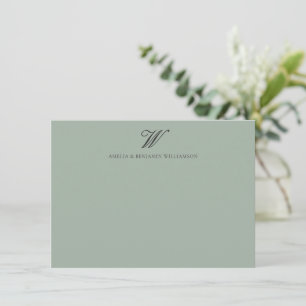 Carte De Correspondance Monogramme de famille classique Mariage minimalist