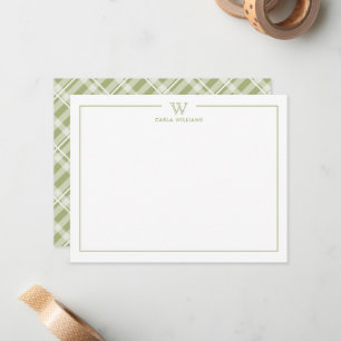 Carte De Correspondance Monogramme de famille classique vert