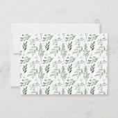Carte De Correspondance Monogramme de feuilles vertes (Dos)