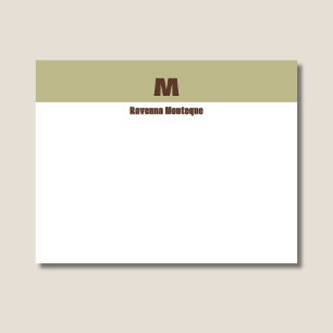 Carte De Correspondance Monogramme de lettre de nom personnalisé vert saug