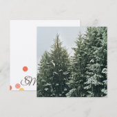 Carte De Correspondance Monogramme de Noël arbres pin felt écru (Devant / Derrière)