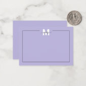 Carte De Correspondance Monogramme de nom de script violet (Devant/Arrière en situation)