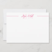 Carte De Correspondance Monogramme de nom en écriture rose chaud (Devant)