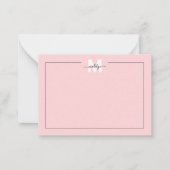 Carte De Correspondance Monogramme de nom en écriture rose Girly Blush (Devant)