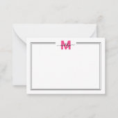 Carte De Correspondance Monogramme de nom en écriture rose vif (Devant)