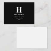 Carte De Correspondance Monogramme de nom et message moderne éditable | No (Devant / Derrière)