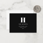 Carte De Correspondance Monogramme de nom et message moderne éditable | No (Devant/Arrière en situation)