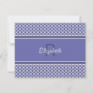 Carte De Correspondance Monogramme de nom initial bleu moderne mignon