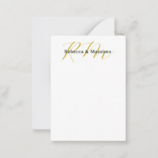 Carte De Correspondance Monogramme de nom moderne de couleur or unique exc