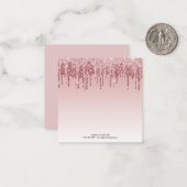 Carte De Correspondance Monogramme de Parties scintillant de séchage Ombré (Devant/Arrière en situation)