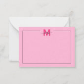 Carte De Correspondance Monogramme de prénom écriture rose fille (Devant)