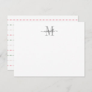 Carte De Correspondance Monogramme de script chic moderne