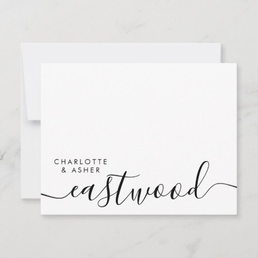 Carte De Correspondance Monogramme de script de mariage élégant (Devant)