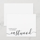 Carte De Correspondance Monogramme de script de mariage élégant (Devant / Derrière)