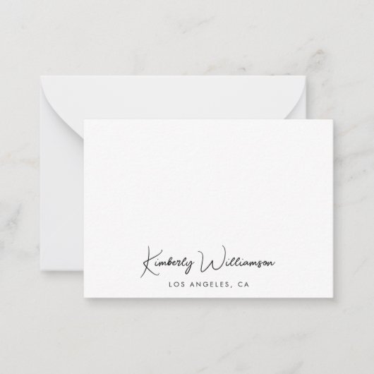 Carte De Correspondance Monogramme de script de signature chic (Devant)