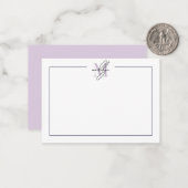 Carte De Correspondance Monogramme de script élégant violet (Devant/Arrière en situation)