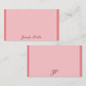 Carte De Correspondance Monogramme de script manuscrit personnalisé couleu (Devant / Derrière)