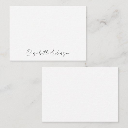 Carte De Correspondance Monogramme de script minimal (Devant / Derrière)