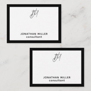 Carte De Correspondance Monogramme de script moderne Nom et titre