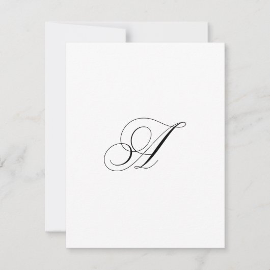 Carte De Correspondance Monogramme de script personnalisé "A" (Devant)