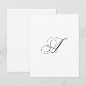 Carte De Correspondance Monogramme de script personnalisé "A" (Devant / Derrière)