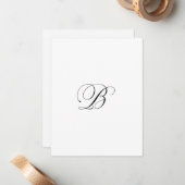 Carte De Correspondance Monogramme de script personnalisé "B" (Devant/Arrière en situation)