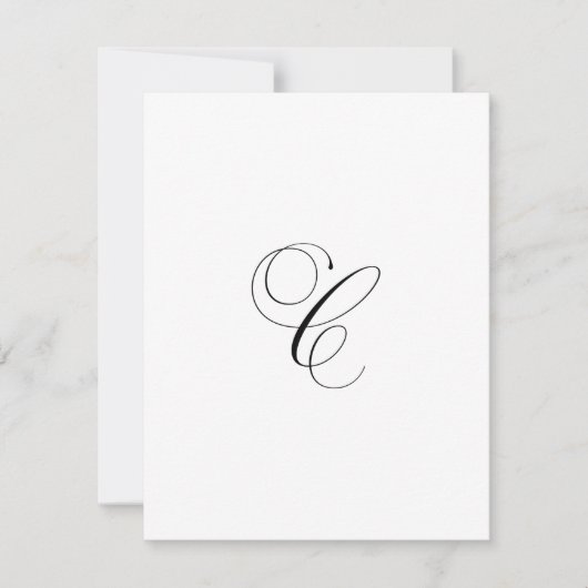 Carte De Correspondance Monogramme de script personnalisé "C" (Devant)