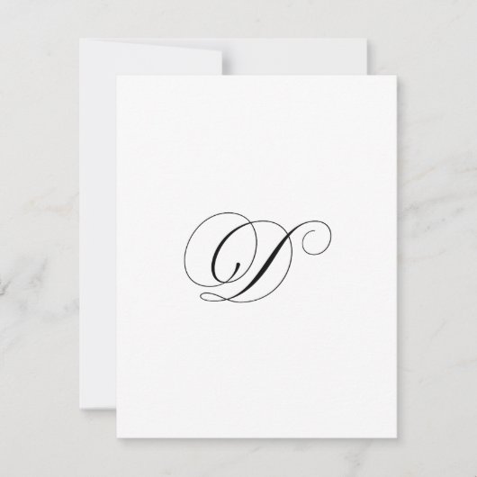 Carte De Correspondance Monogramme de script personnalisé "D" (Devant)