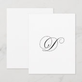 Carte De Correspondance Monogramme de script personnalisé "D" (Devant / Derrière)