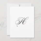 Carte De Correspondance Monogramme de script personnalisé "H" (Devant)