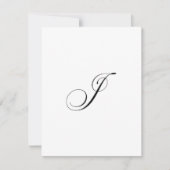 Carte De Correspondance Monogramme de script personnalisé "J" (Devant)